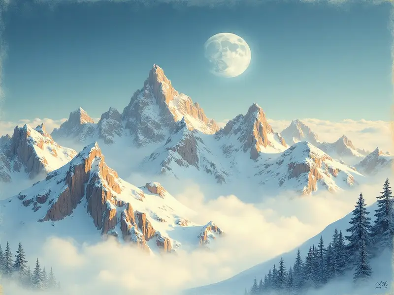 Illustration du rêve : montagnes